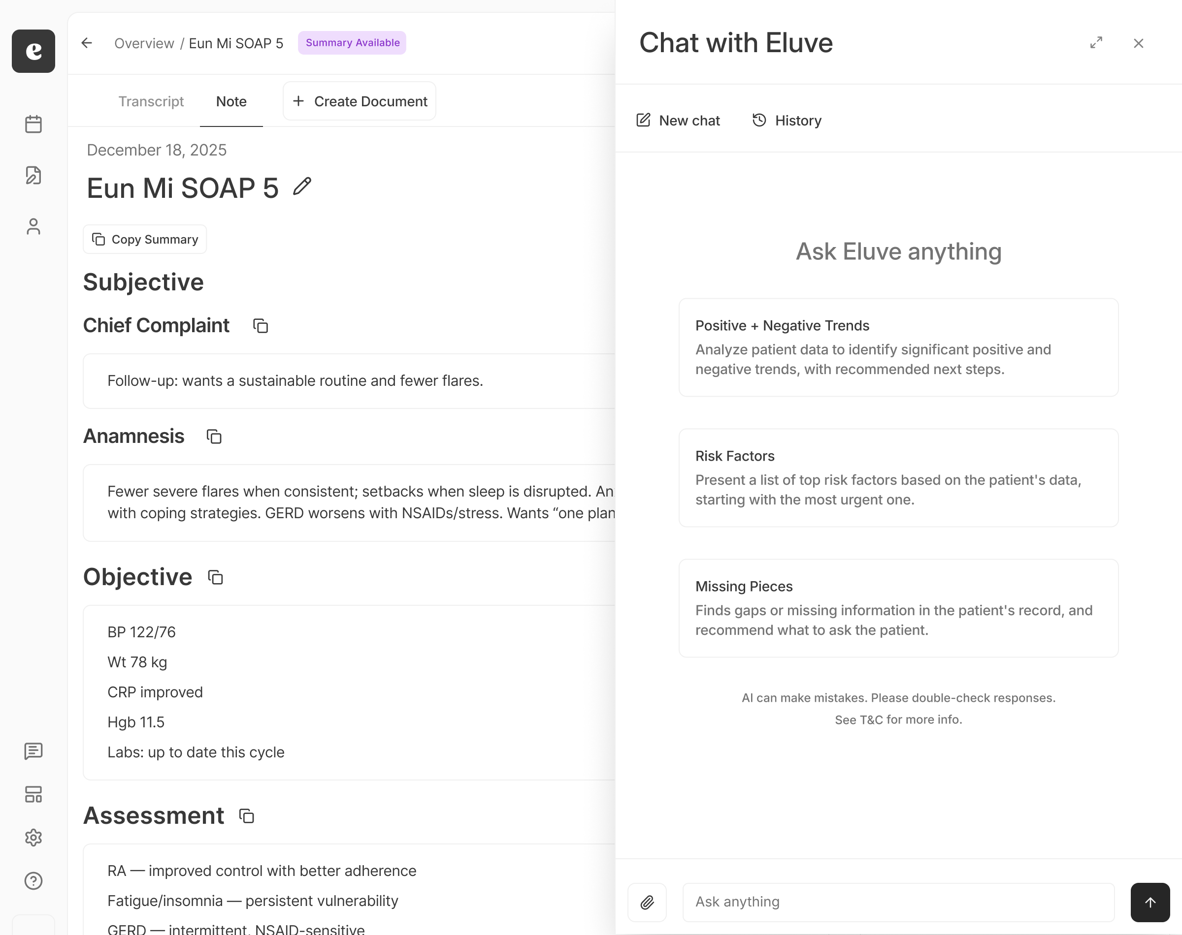 Conversation starters UI