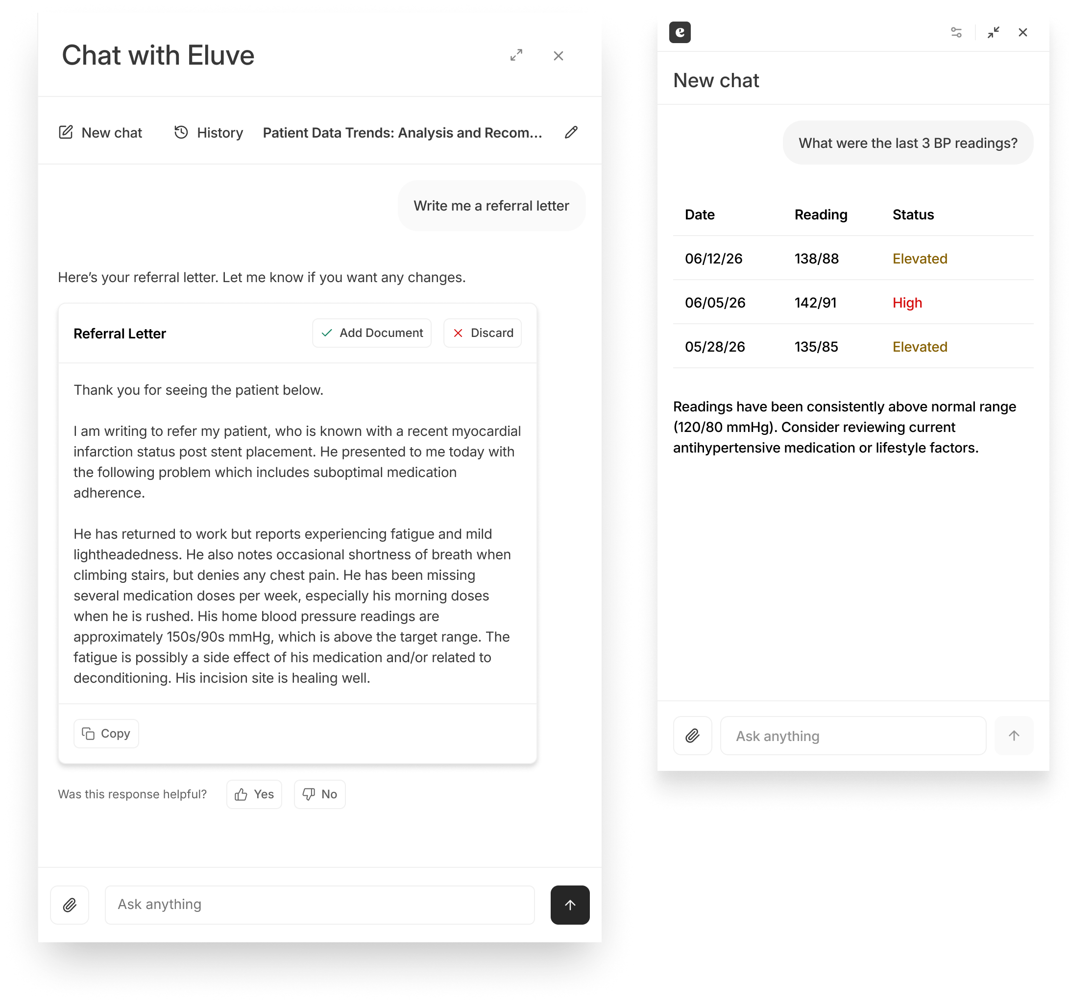 Structured document generation with copy button