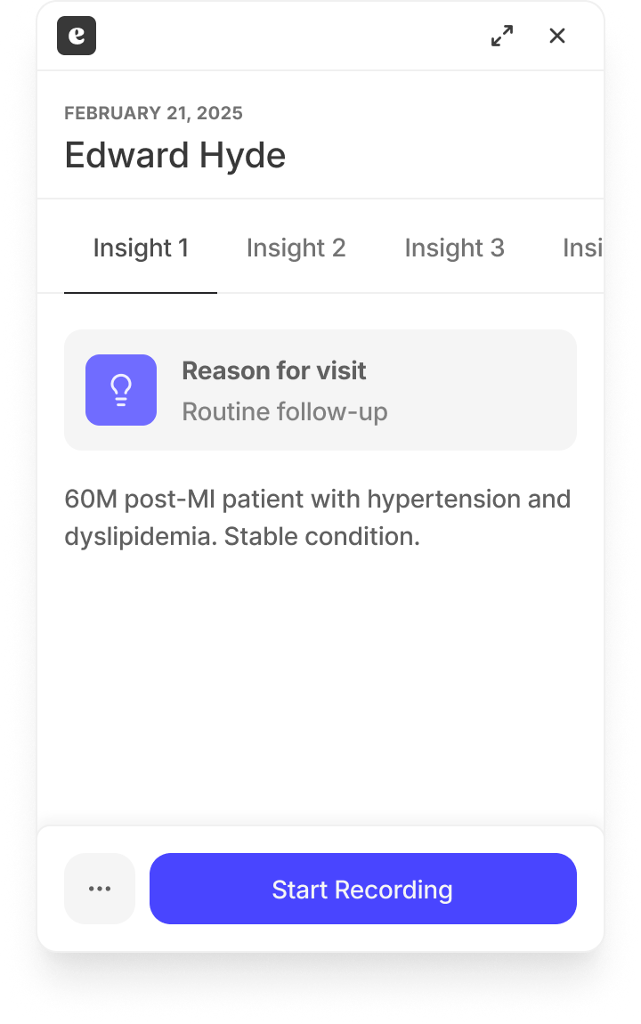 Insights as a cluster of tabs, one per insight