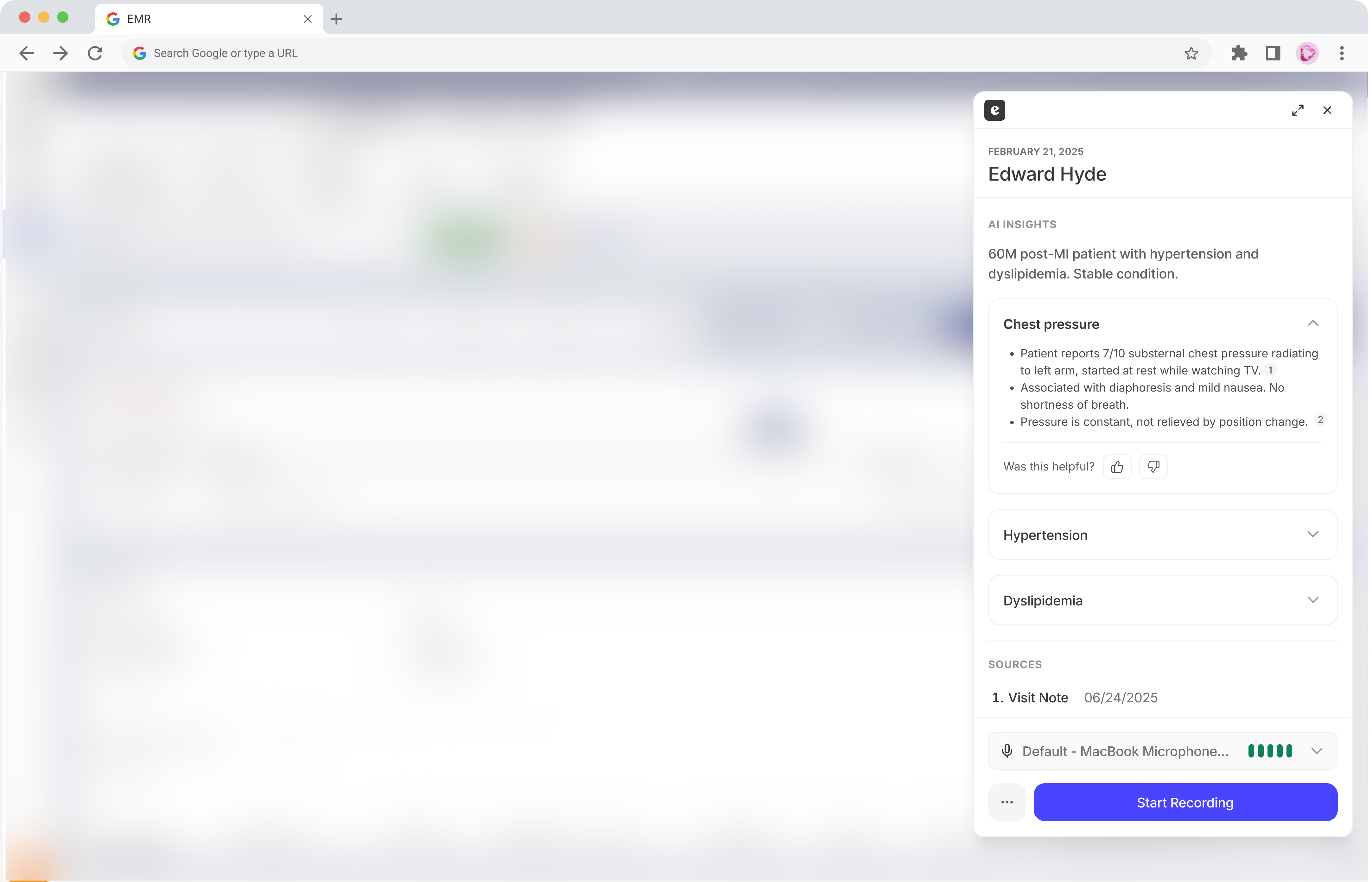 MVP of Insights with click-to-expand sections